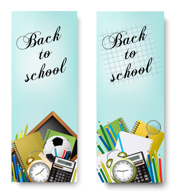 back to school banners vector 01  