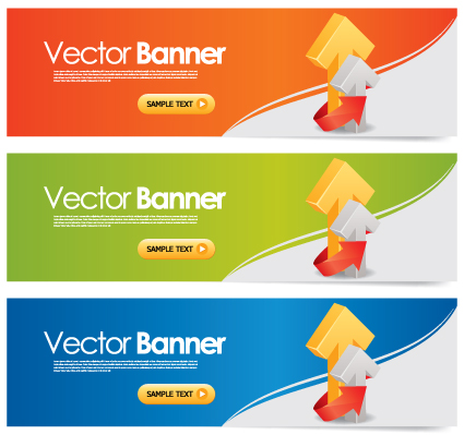 Elements of Colored banner design vector 02  