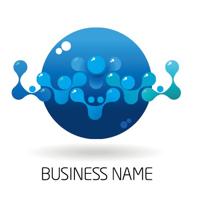 Creative blue style business logos vector set 10  