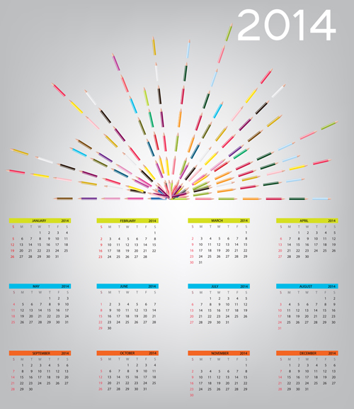 2014 new year calendar design vector 01  
