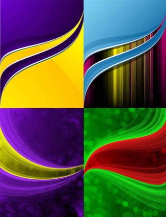 Dynamic lines background colorful vector set  