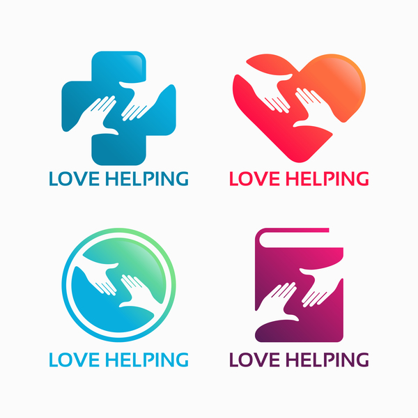 love helping logo vector  