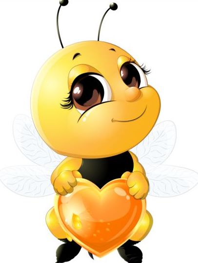 прекрасный мультфильм пчелы набор векторов 06  