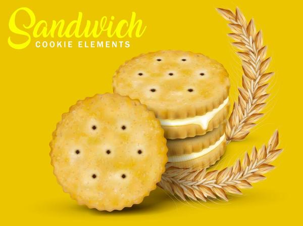 sandwich cookies vector material 02  