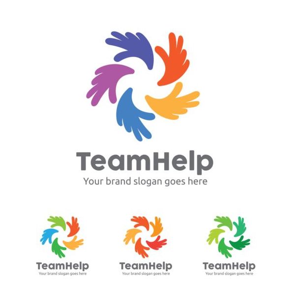 チーム ヘルプ ロゴ デザインのベクトル  