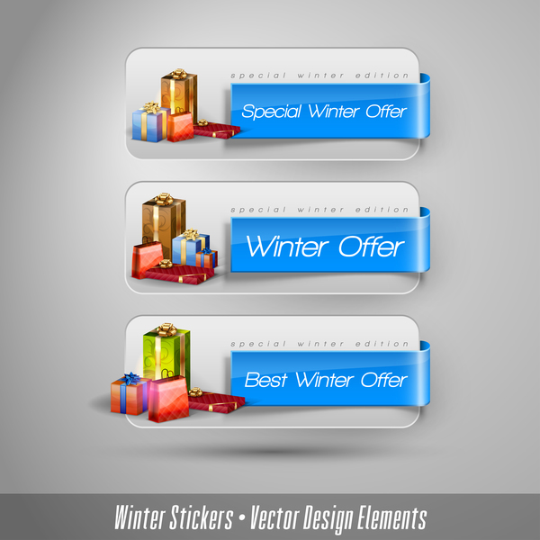 winter offer banner vector  