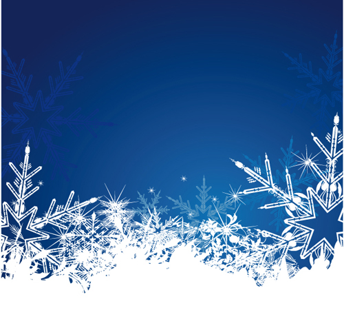 Elements of Winter with Snow backgrounds vector 03  